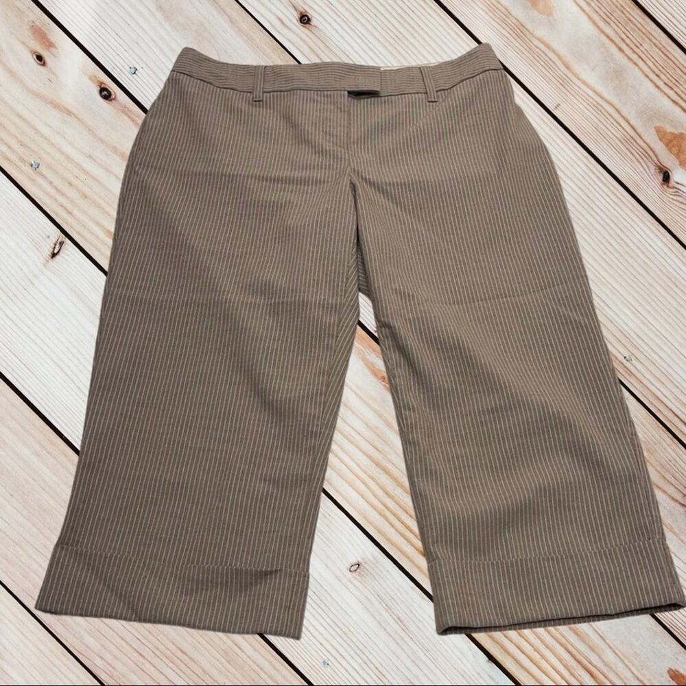 EXPRESS Womens 0 Tan Gold Pinstripe Bermuda Short